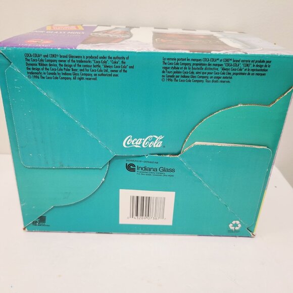 Vtg 1996 Coca Cola Indiana Glass Company 4 Mug Collection BOX ONLY - Picture 7 of 7